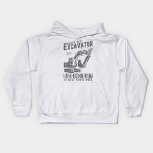 Excavator Heavy Equipment Kids Hoodie